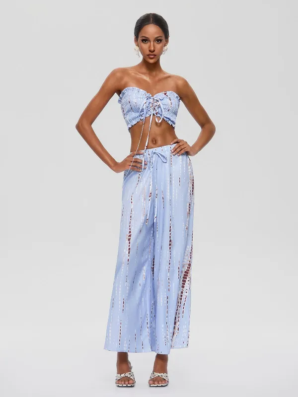Gada Strapless Ruched Pants Set made by Mew Mews