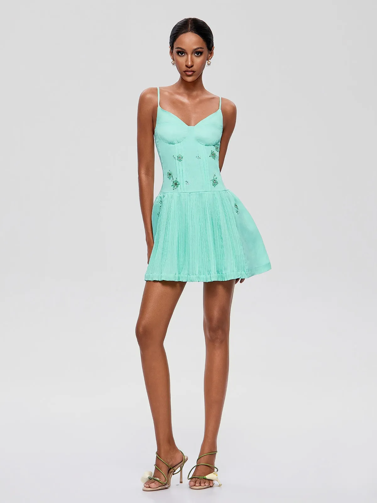 Gabby Spaghetti Pleated Mini Dress sold by Mew Mews product image thumbnail 5