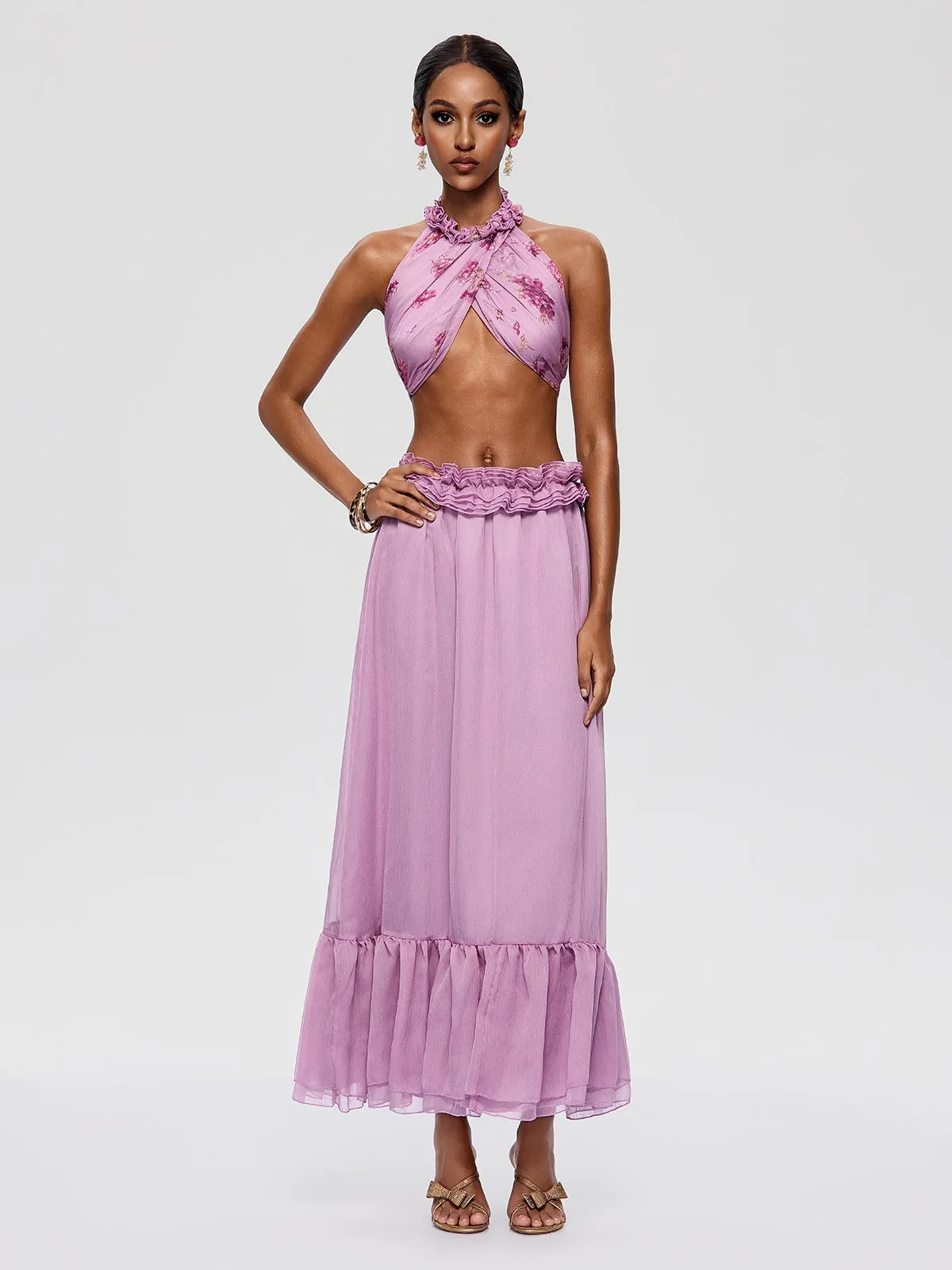Pramix Halterneck Floral Skirt Set sold by Mew Mews product image thumbnail 3