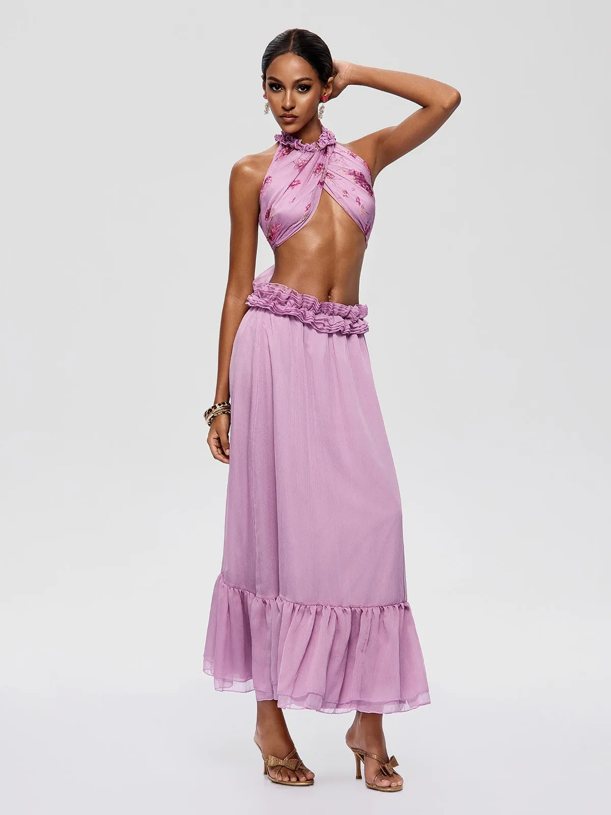 Pramix Halterneck Floral Skirt Set sold by Mew Mews product image thumbnail 2