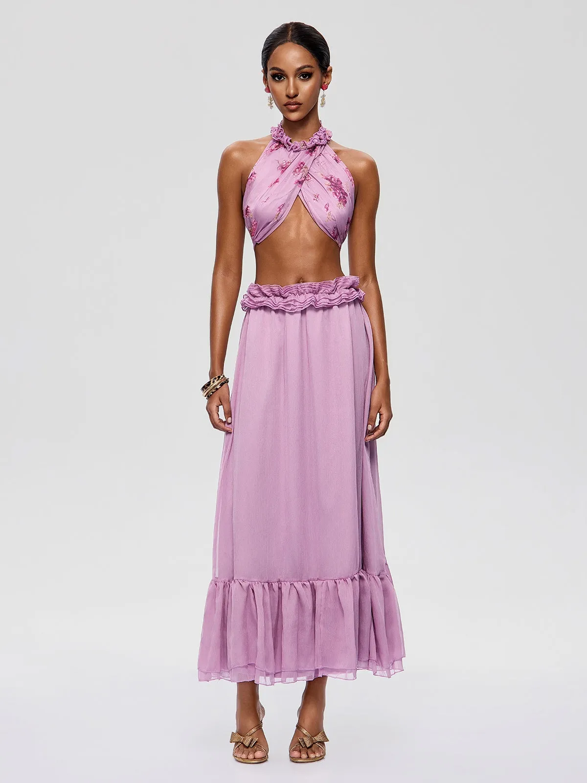 Pramix Halterneck Floral Skirt Set sold by Mew Mews
