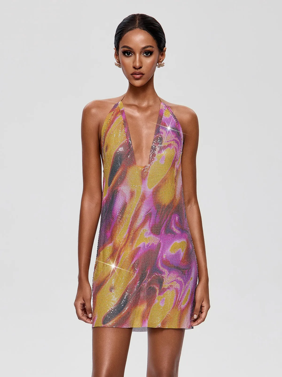 Jelmor V Neck Sequin Mini Dress sold by Mew Mews