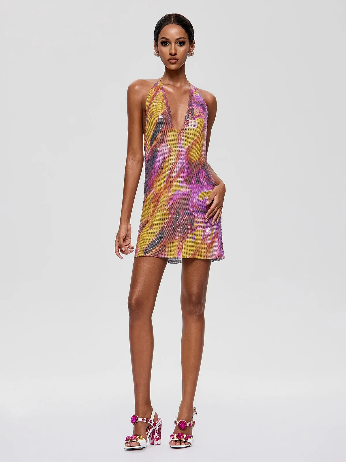 Jelmor V Neck Sequin Mini Dress sold by Mew Mews product image thumbnail 5