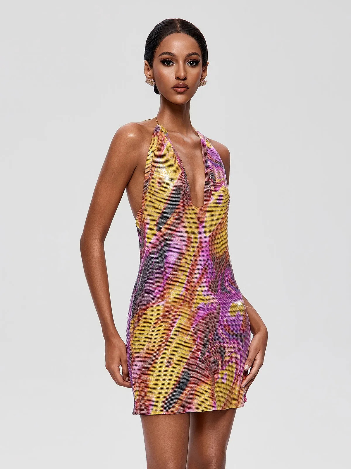 Jelmor V Neck Sequin Mini Dress sold by Mew Mews product image thumbnail 2