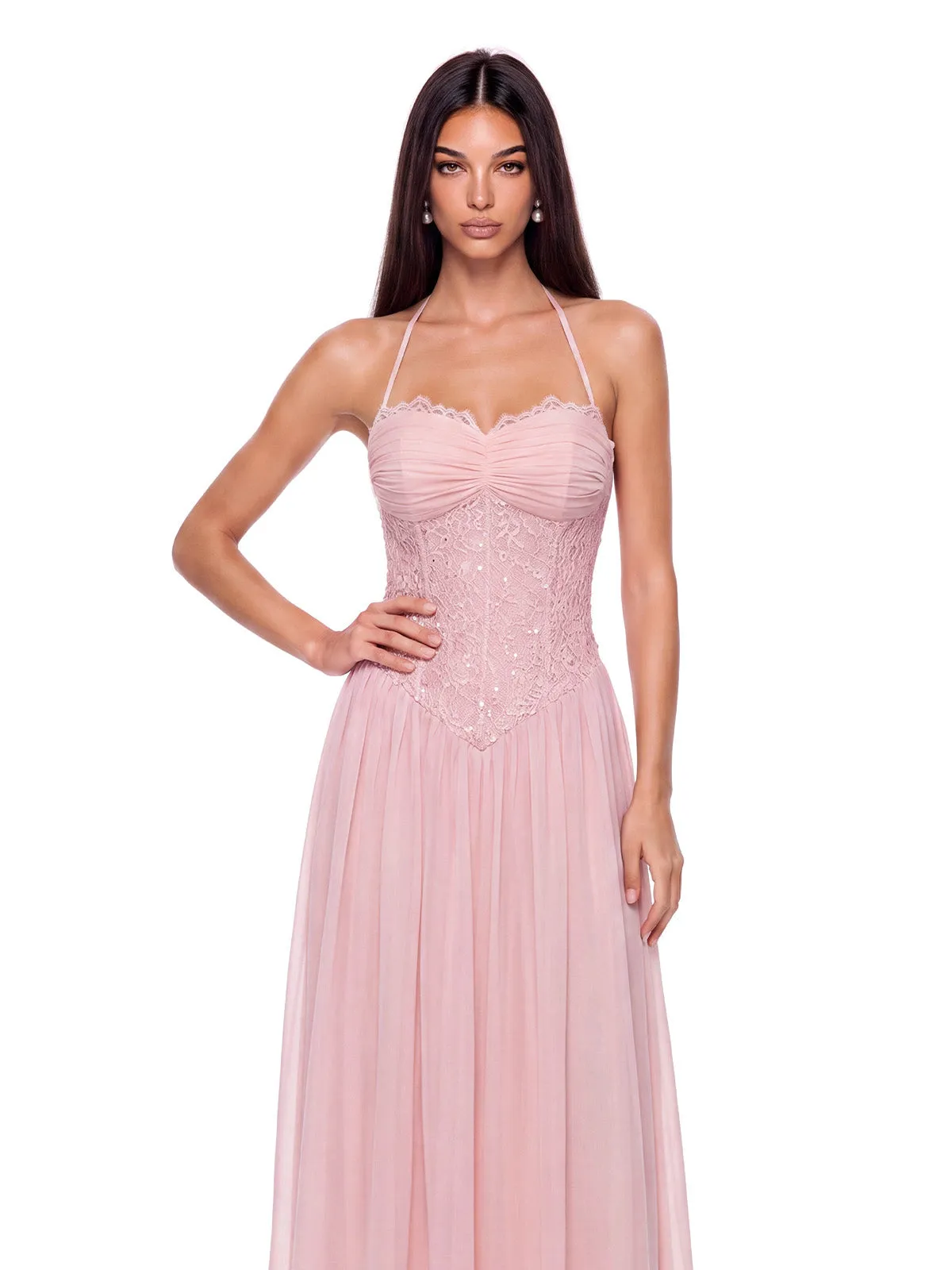 Neskor Halterneck Lace Maxi Dress sold by Mew Mews product image thumbnail 2