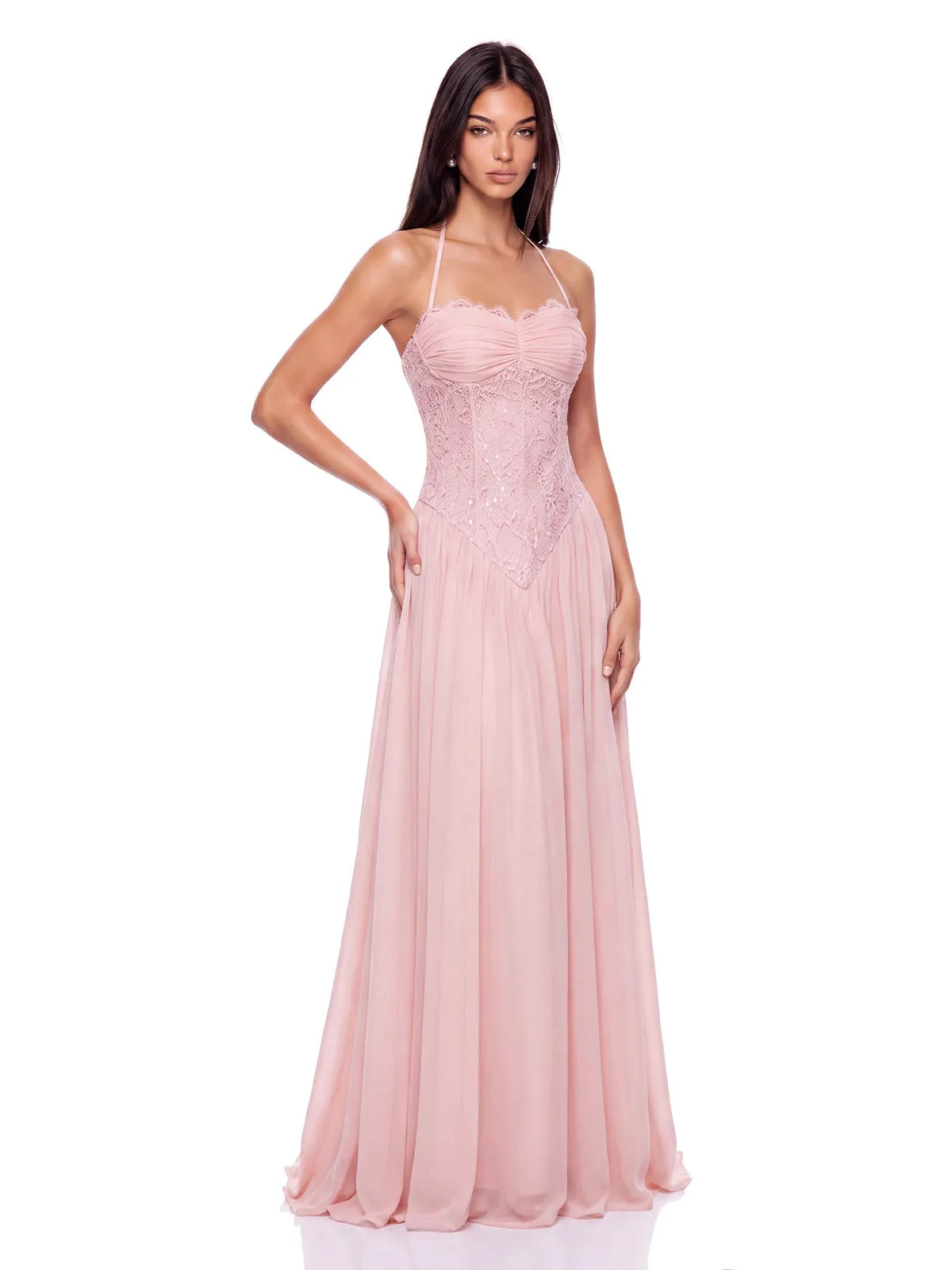 Neskor Halterneck Lace Maxi Dress sold by Mew Mews product image thumbnail 3