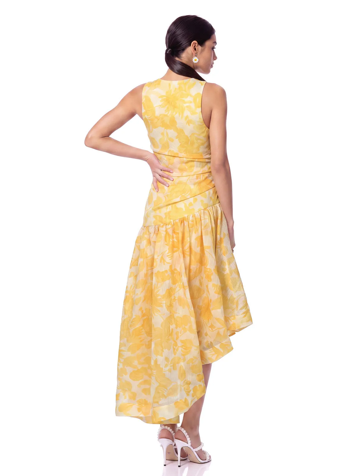 Evarique Floral Ruffle Midi Dress sold by Mew Mews product image thumbnail 4