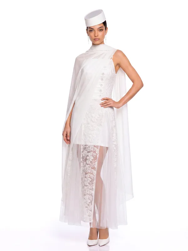 Mydran Spaghetti Embroidered Maxi Dress made by Mew Mews