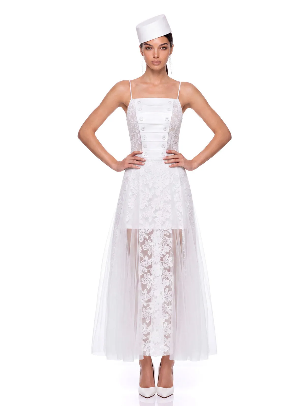 Mydran Spaghetti Embroidered Maxi Dress sold by Mew Mews product image thumbnail 2