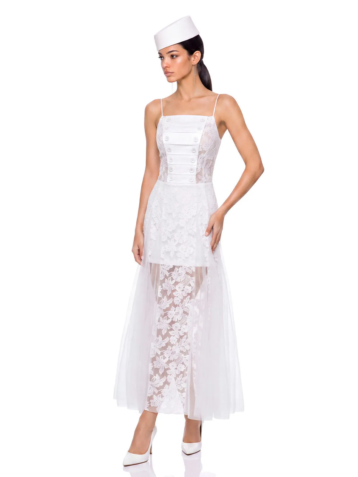 Mydran Spaghetti Embroidered Maxi Dress sold by Mew Mews product image thumbnail 3