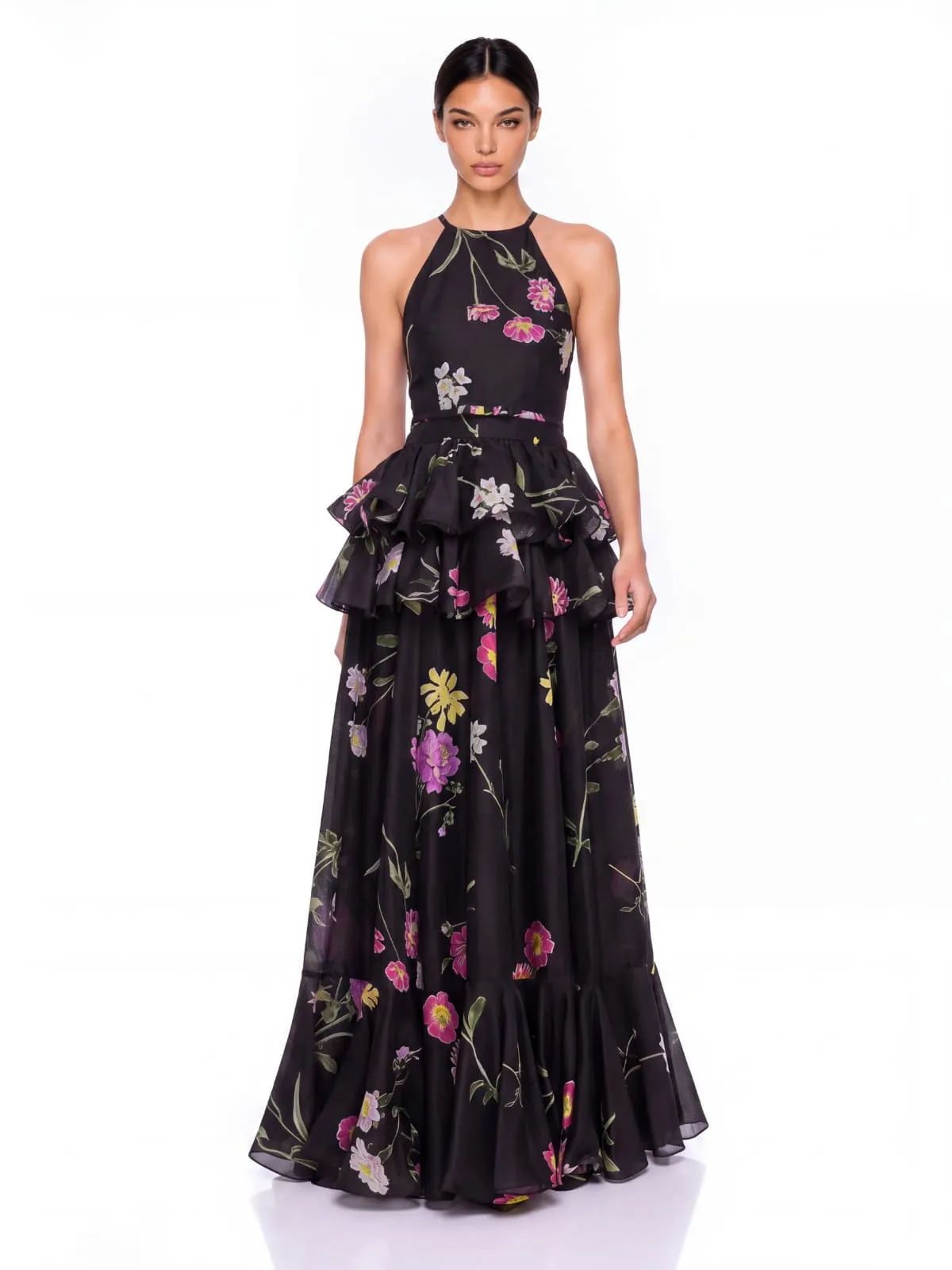 Ravelix Floral Ruffle Maxi Dress In Black sold by Mew Mews product image thumbnail 2