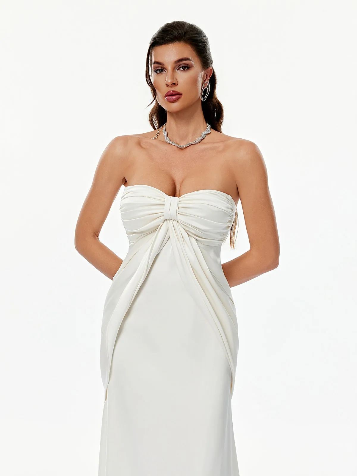 Voidsphere Strapless Ruched Maxi Dress sold by Mew Mews product image thumbnail 5