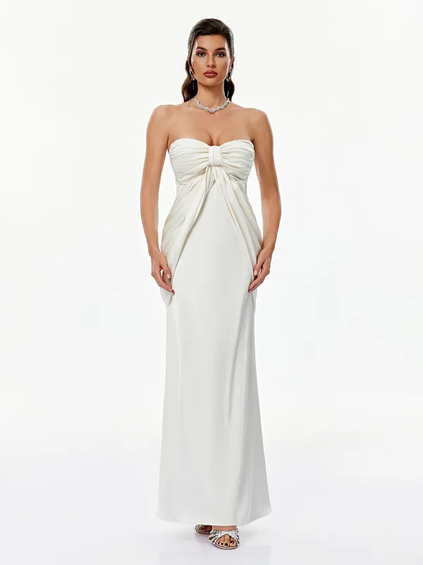 Voidsphere Strapless Ruched Maxi Dress made by Mew Mews
