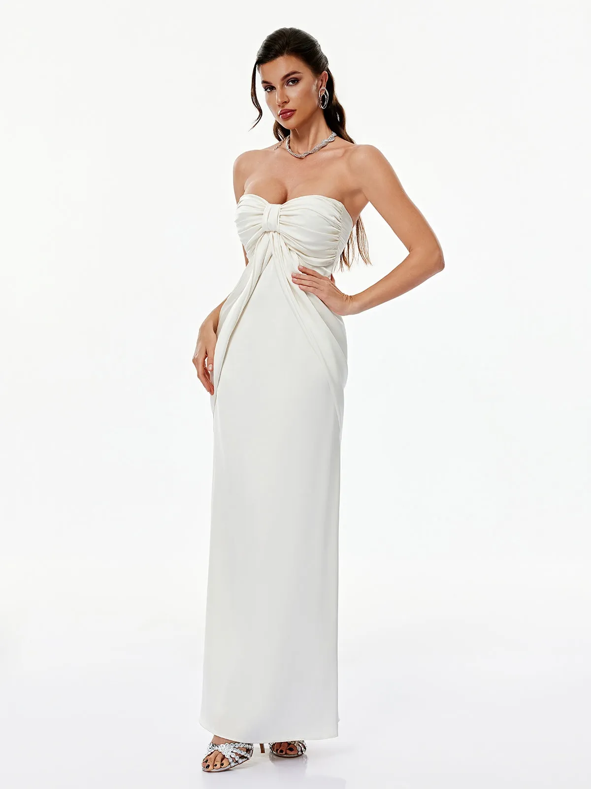 Voidsphere Strapless Ruched Maxi Dress sold by Mew Mews product image thumbnail 2