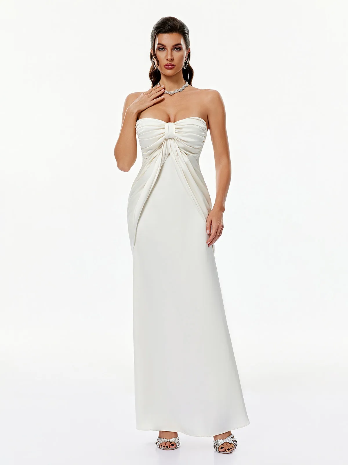 Voidsphere Strapless Ruched Maxi Dress sold by Mew Mews product image thumbnail 4