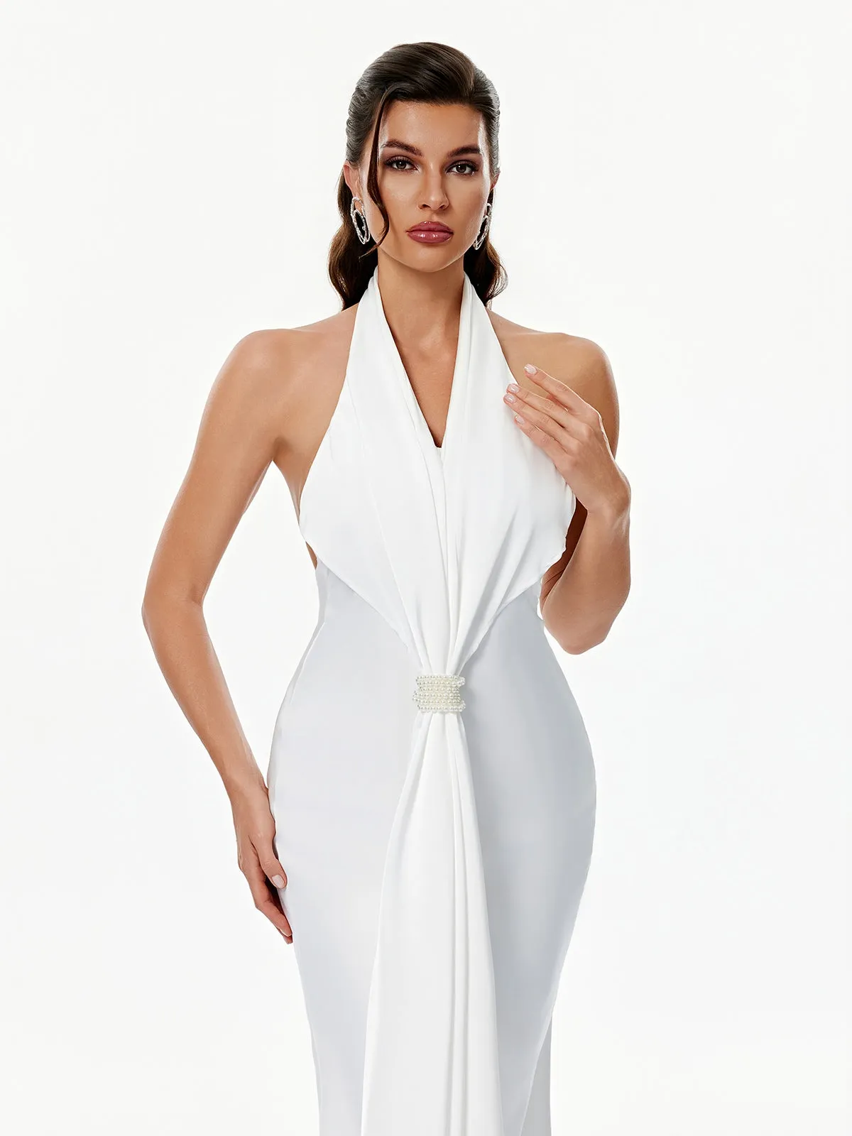 Leoran Halterneck Ruched Maxi Dress sold by Mew Mews product image thumbnail 5