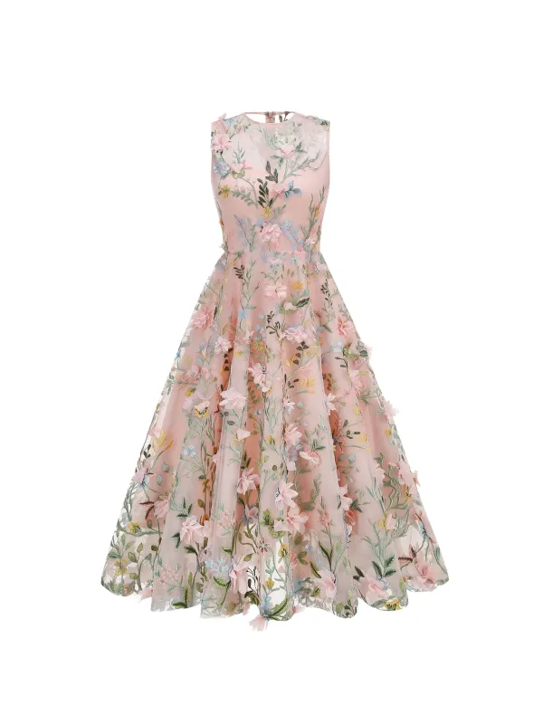 Uvanel Sleeveless Flower Midi Dress made by Mew Mews