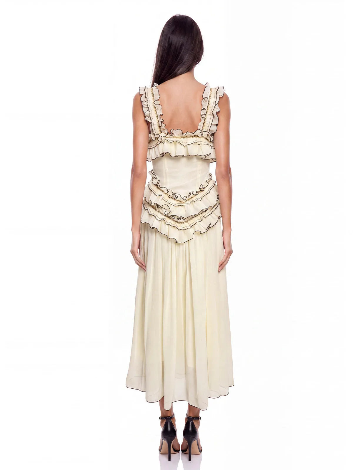 Zurelia Ruffle Ruched Midi Dress sold by Mew Mews product image thumbnail 4