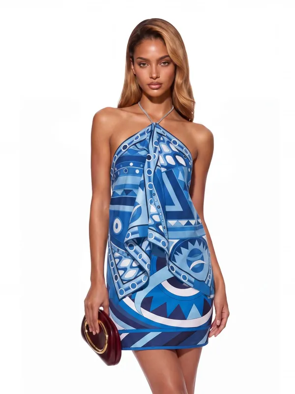 Sorelle Backless Printed Skirt Set made by Mew Mews