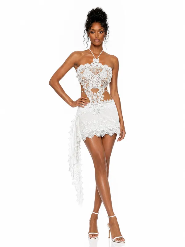 Aethel Halterneck Lace Skirt Set made by Mew Mews