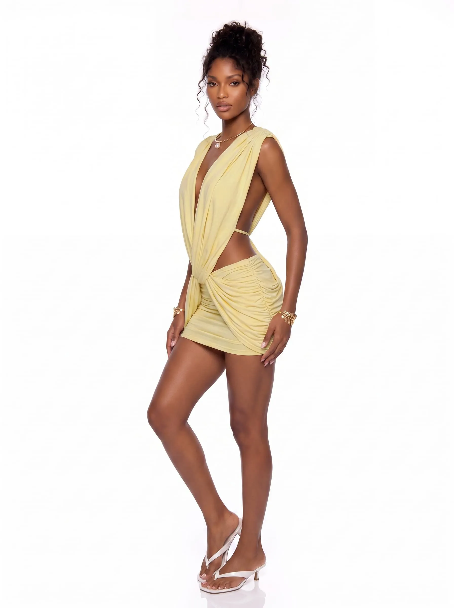 Godelieve Sleeveless Ruched Mini Dress sold by Mew Mews product image thumbnail 4
