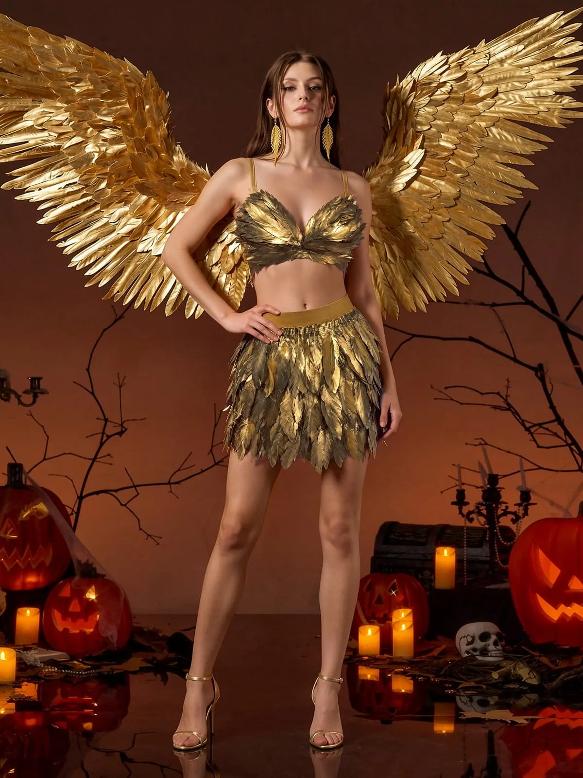 Eir Feather Trimmed Skirt Set sold by Mew Mews product image thumbnail 3
