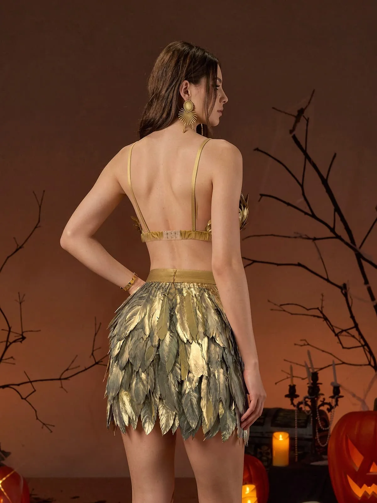Eir Feather Trimmed Skirt Set sold by Mew Mews product image thumbnail 4