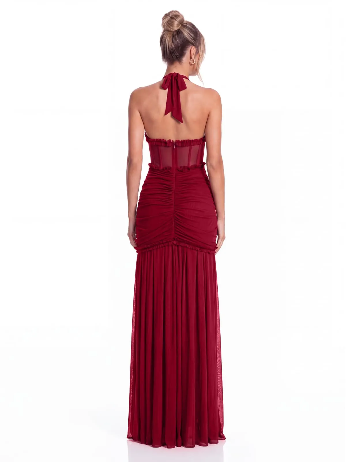 Liorqen Halterneck Ruched Maxi Dress sold by Mew Mews product image thumbnail 5