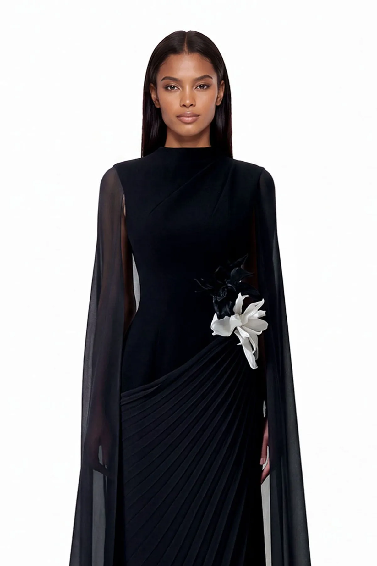 Xevane Cape Sleeve Ruched Maxi Dress sold by Mew Mews product image thumbnail 3