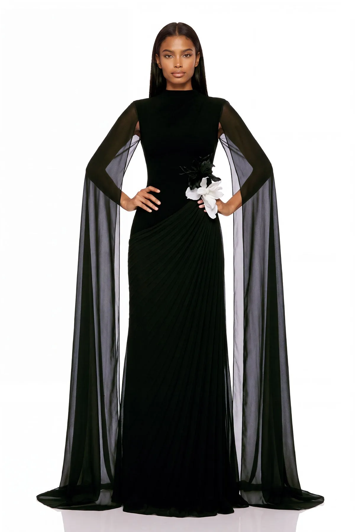 Xevane Cape Sleeve Ruched Maxi Dress sold by Mew Mews product image thumbnail 2