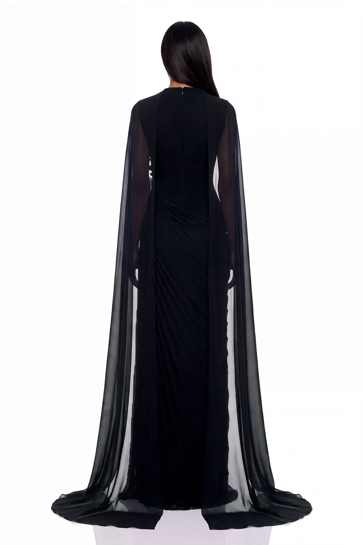 Xevane Cape Sleeve Ruched Maxi Dress sold by Mew Mews product image thumbnail 4