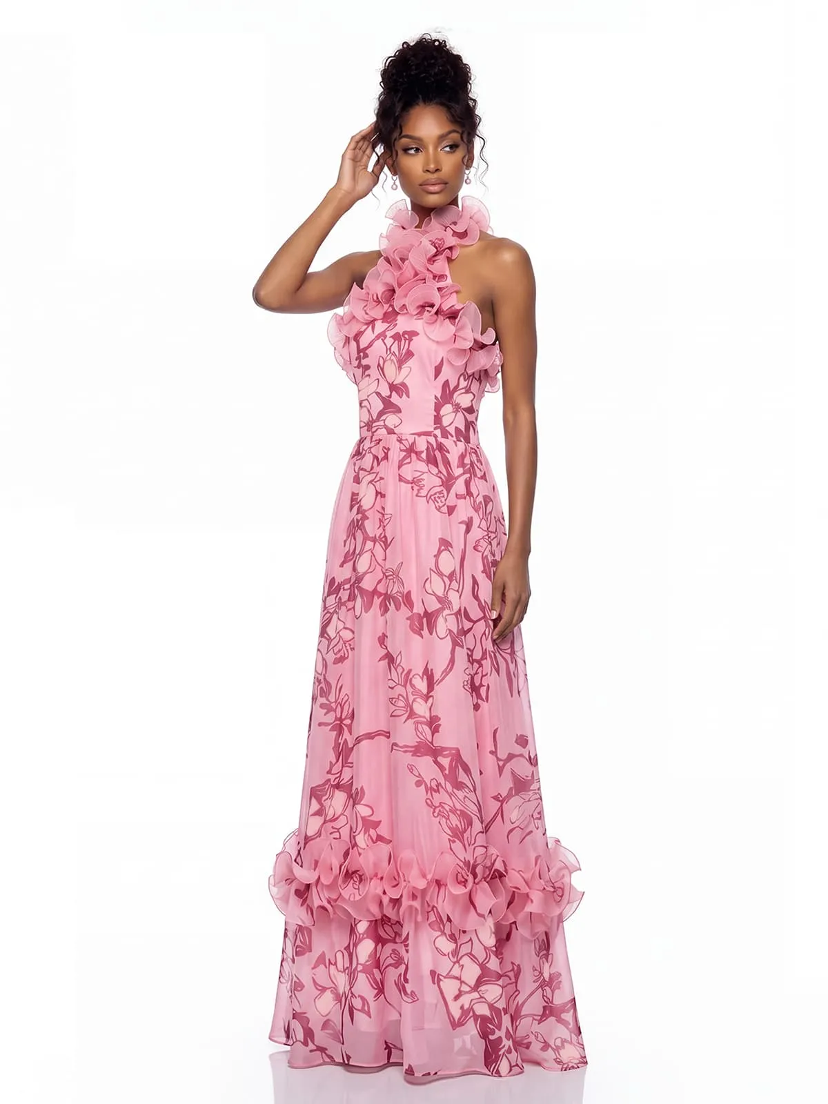Norevik Halterneck Floral Maxi Dress sold by Mew Mews product image thumbnail 3