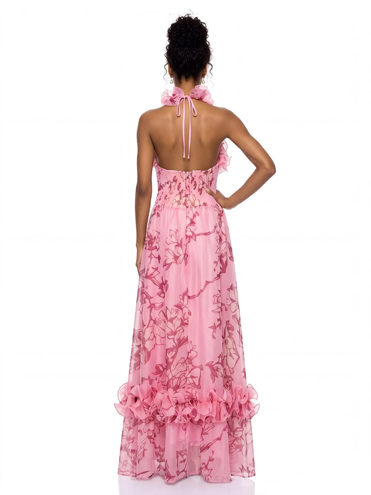 Norevik Halterneck Floral Maxi Dress sold by Mew Mews product image thumbnail 4