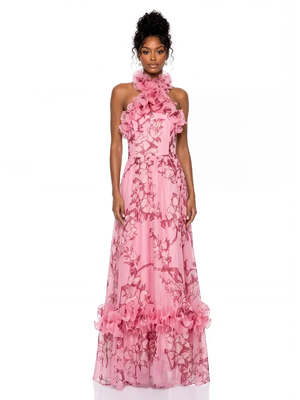 Norevik Halterneck Floral Maxi Dress made by Mew Mews