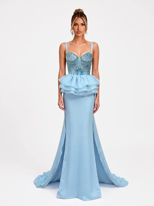 Poldren Rhinestone Tailing Maxi Dress made by Mew Mews