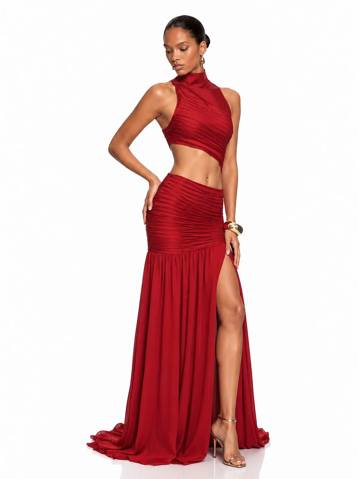 Brelune Cutout Split Ruched Maxi Dress sold by Mew Mews product image thumbnail 3