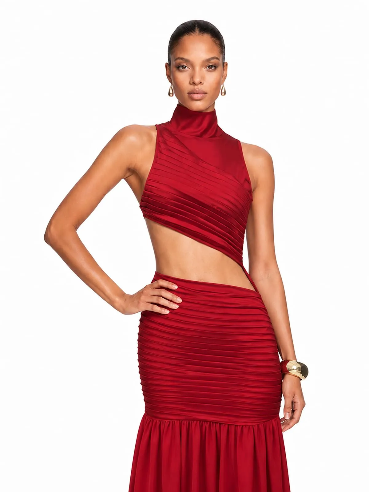 Brelune Cutout Split Ruched Maxi Dress sold by Mew Mews product image thumbnail 2