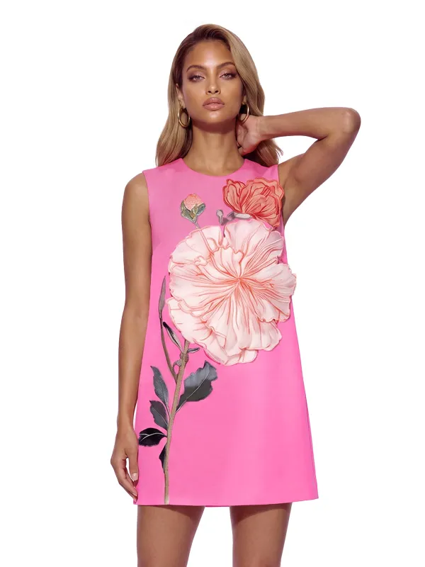 Exvila Sleeveless Flower Mini Dress made by Mew Mews
