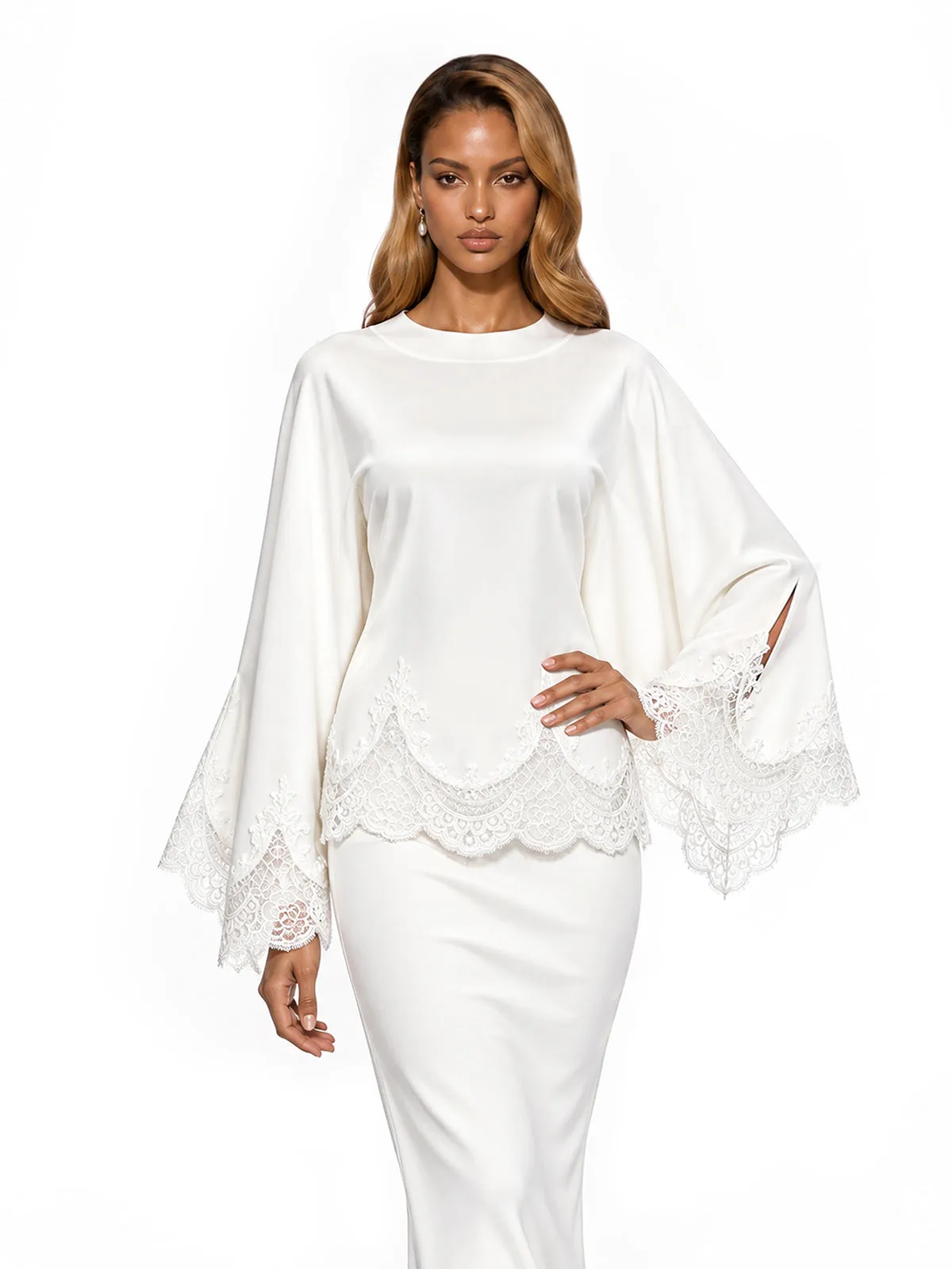 Turelia Lace Satin Skirt Set sold by Mew Mews product image thumbnail 2