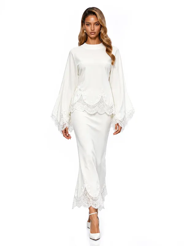 Turelia Lace Satin Skirt Set made by Mew Mews