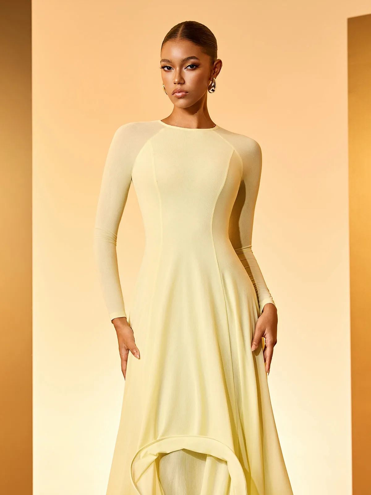 Gwyllyn Long Sleeve Ruffle Maxi Dress sold by Mew Mews product image thumbnail 5