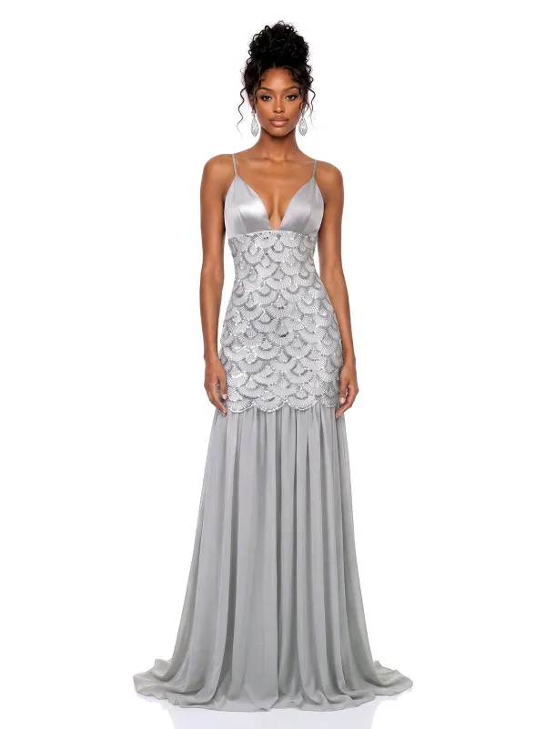 Pirella Spaghetti Sequin Maxi Dress made by Mew Mews