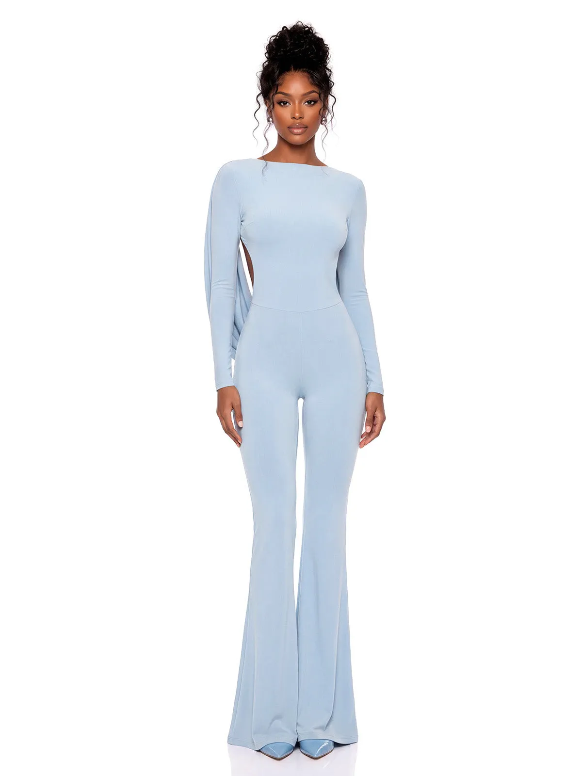 Parnelle Open Back Flared Jumpsuit sold by Mew Mews product image thumbnail 2