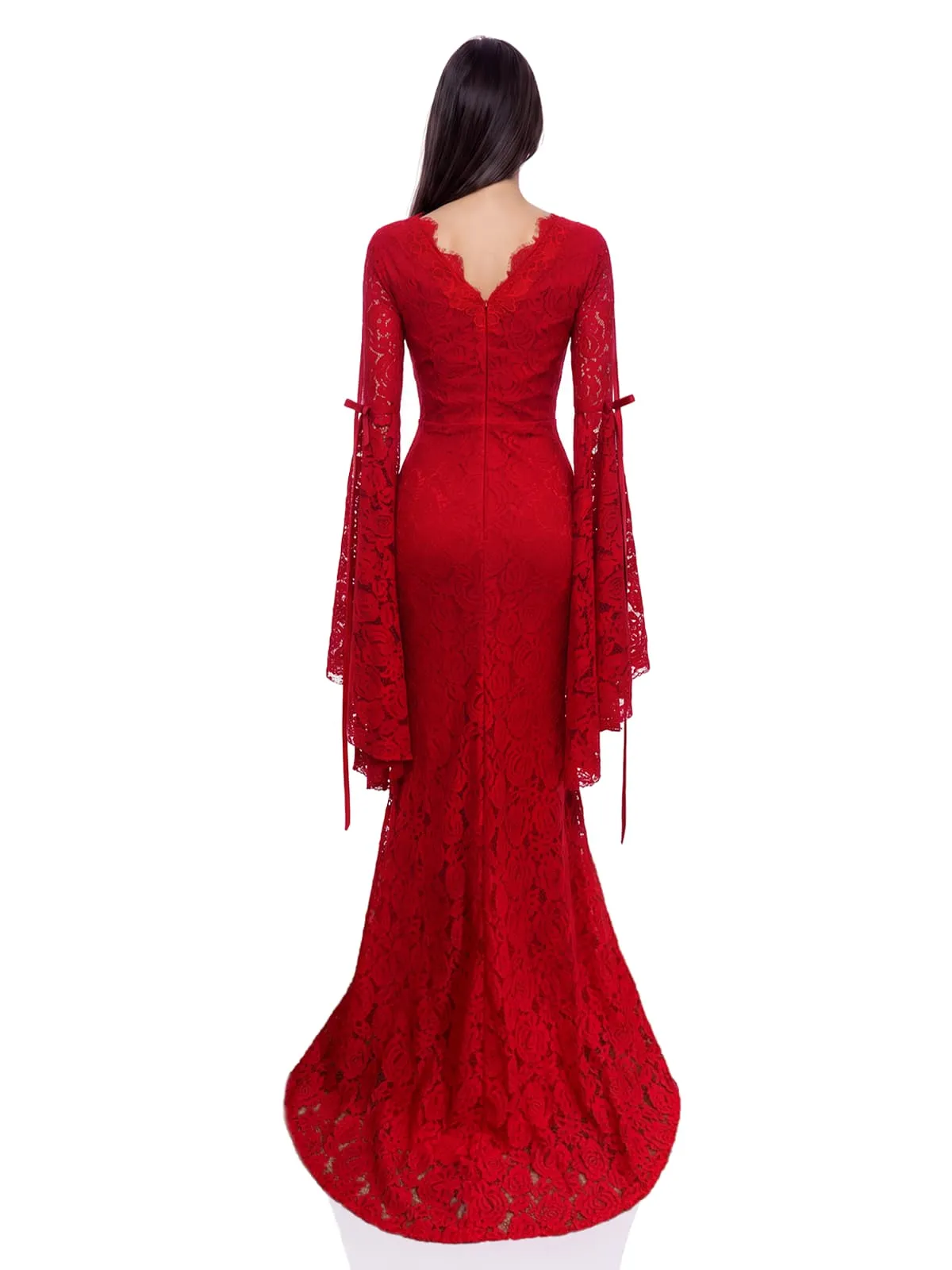 Nelsora V Neck Lace Maxi Dress sold by Mew Mews product image thumbnail 4