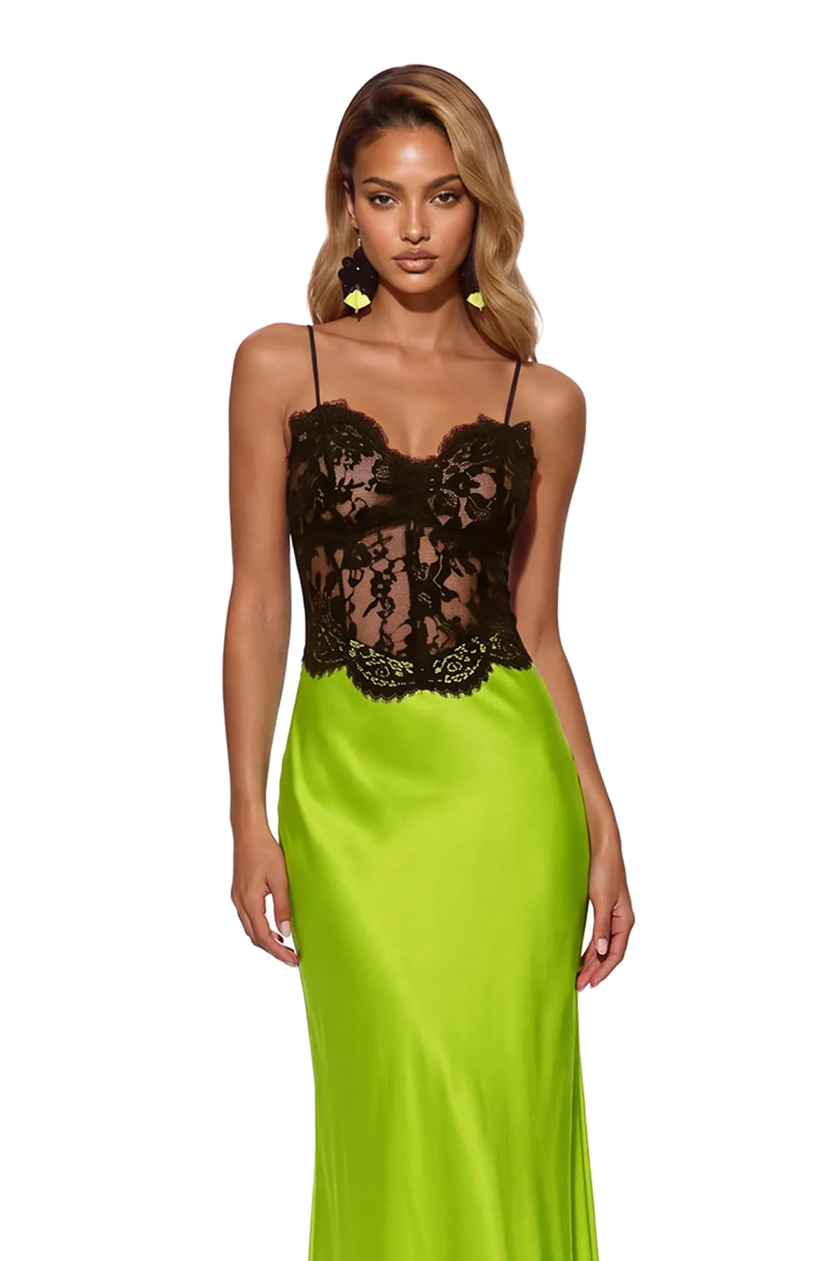 Gurevia Spaghetti Lace Maxi Dress sold by Mew Mews product image thumbnail 2