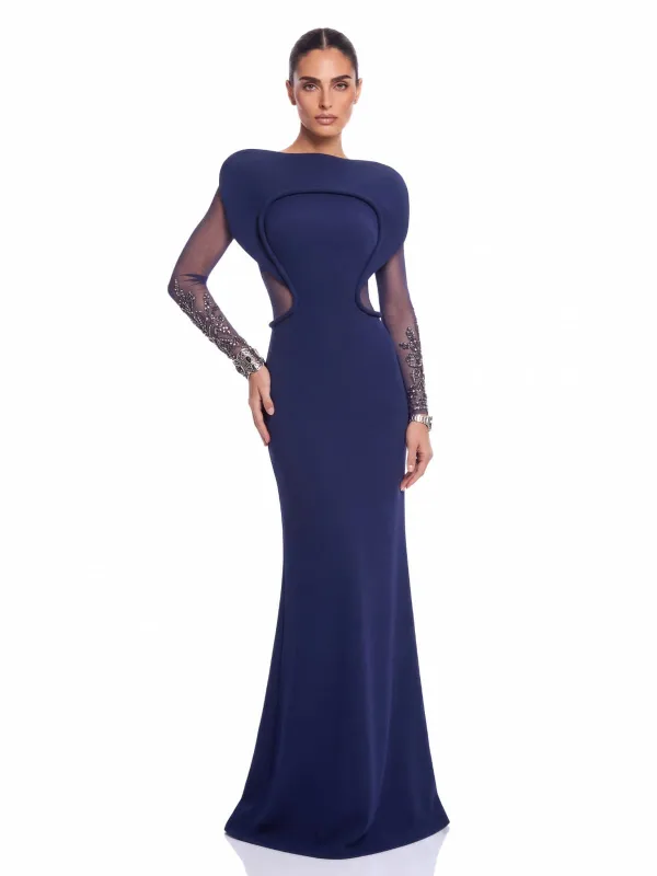 Arqen Mesh Crystal Maxi Dress made by Mew Mews