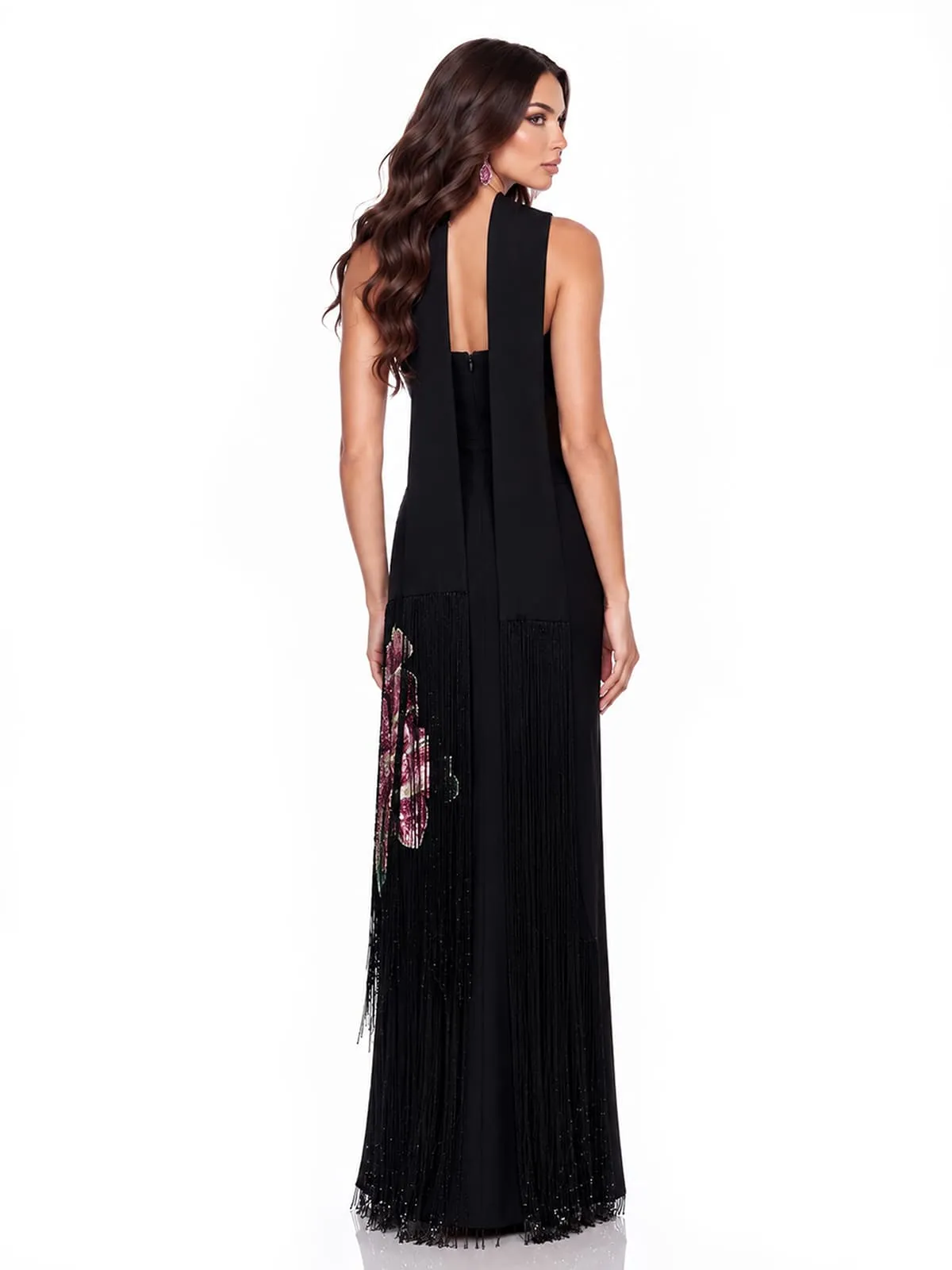 Kormesa Scarf Sequin Fringe Maxi Dress sold by Mew Mews product image thumbnail 4