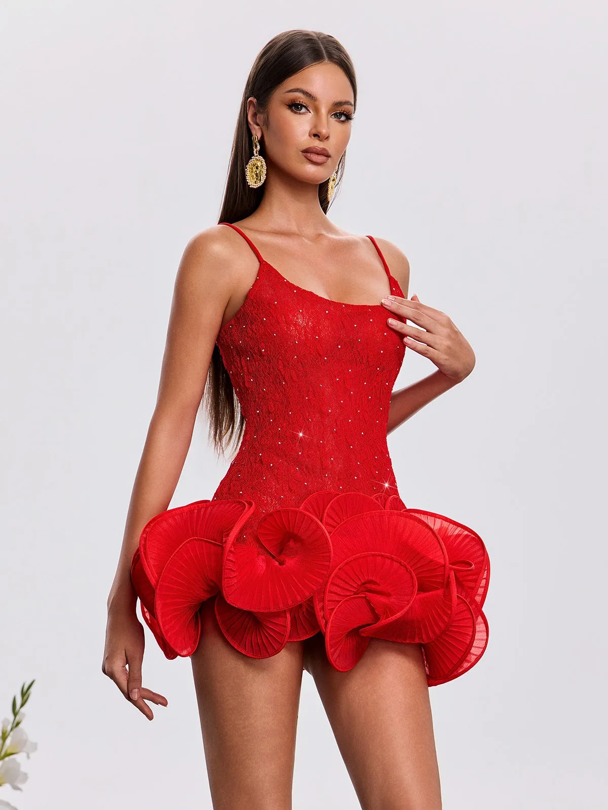 Hathor Spaghetti Flower Mini Dress sold by Mew Mews product image thumbnail 5