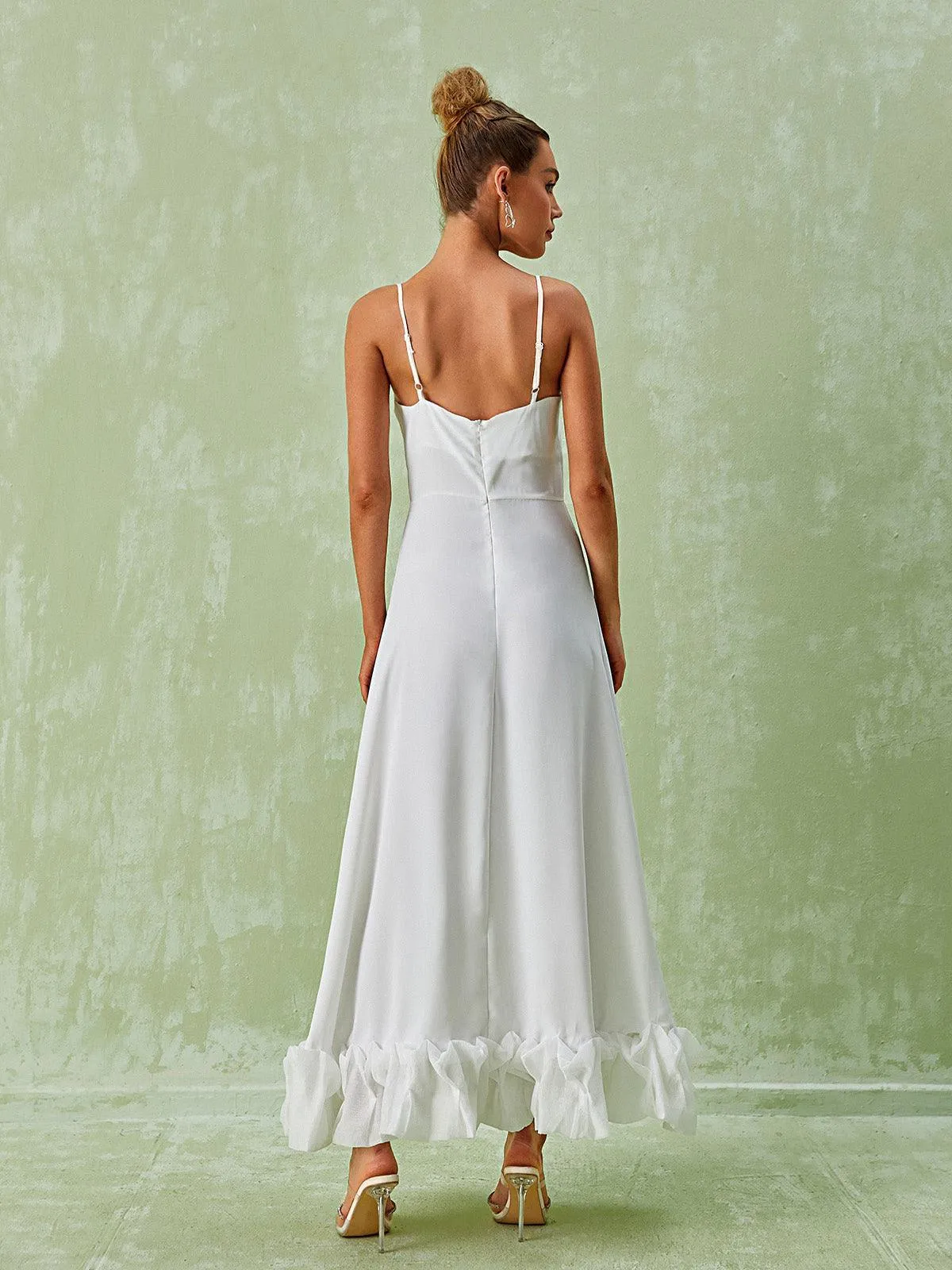 Ilsa Spaghetti Maxi Dress In White sold by Mew Mews product image thumbnail 4