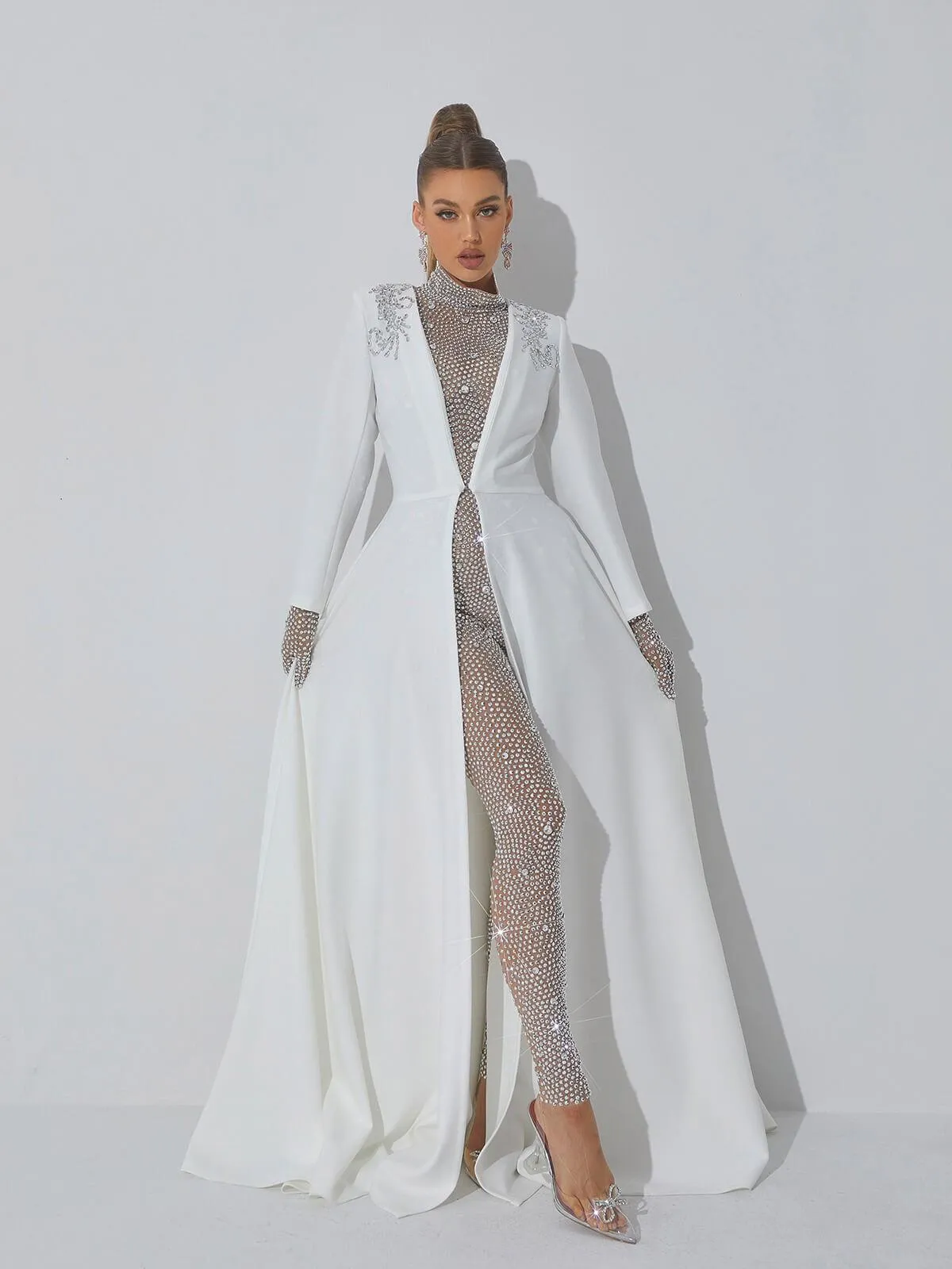 Ally Rhinestone Mesh Jumpsuit sold by Mew Mews product image thumbnail 5